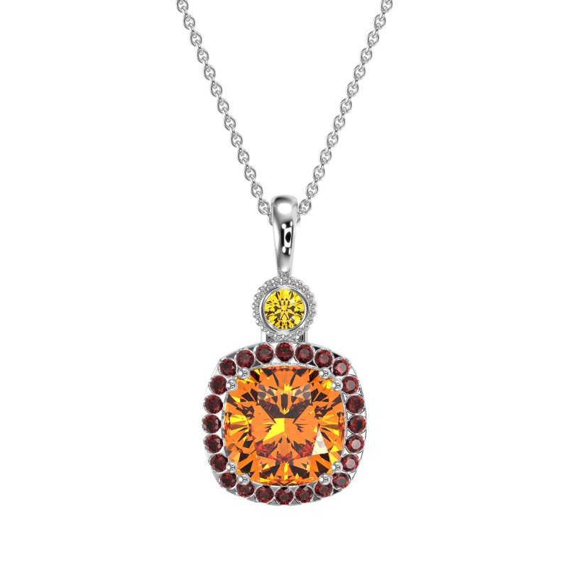 Halo Cushion Third Eye Necklace