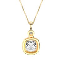 Halo Cushion Third Eye Necklace