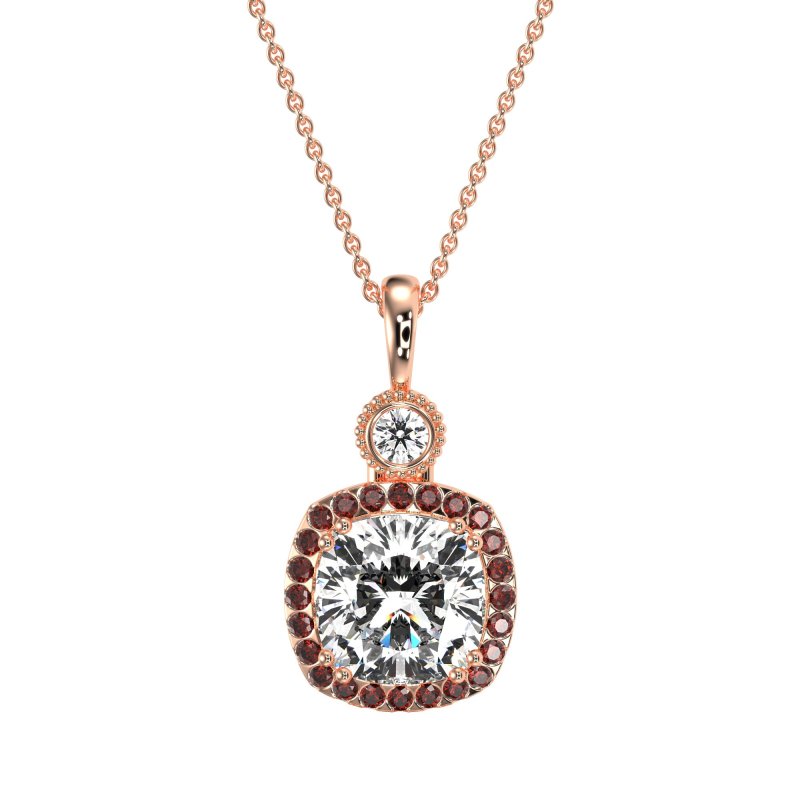 Halo Cushion Third Eye Necklace