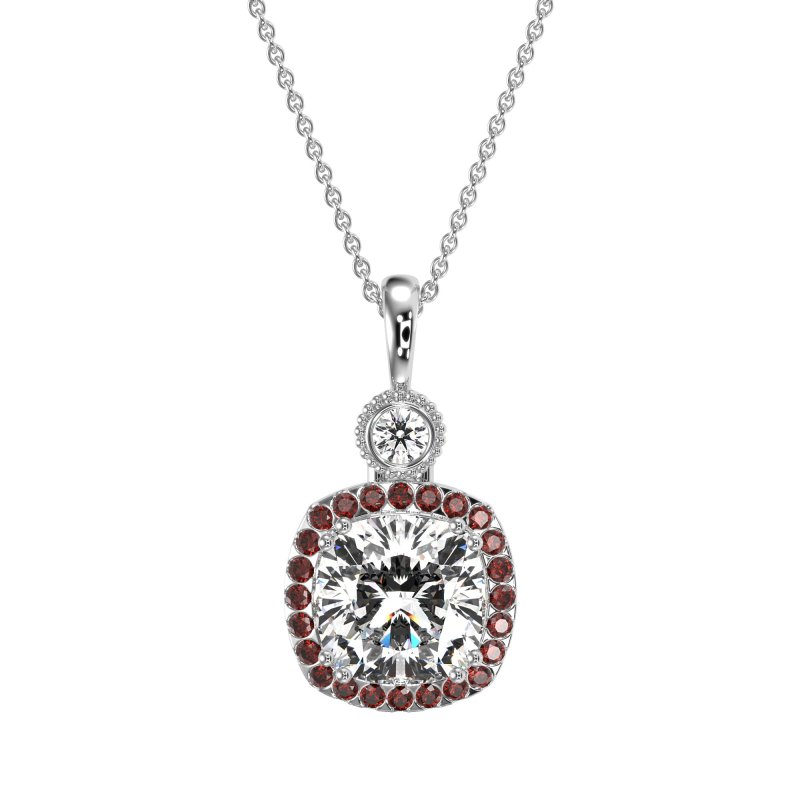 Halo Cushion Third Eye Necklace