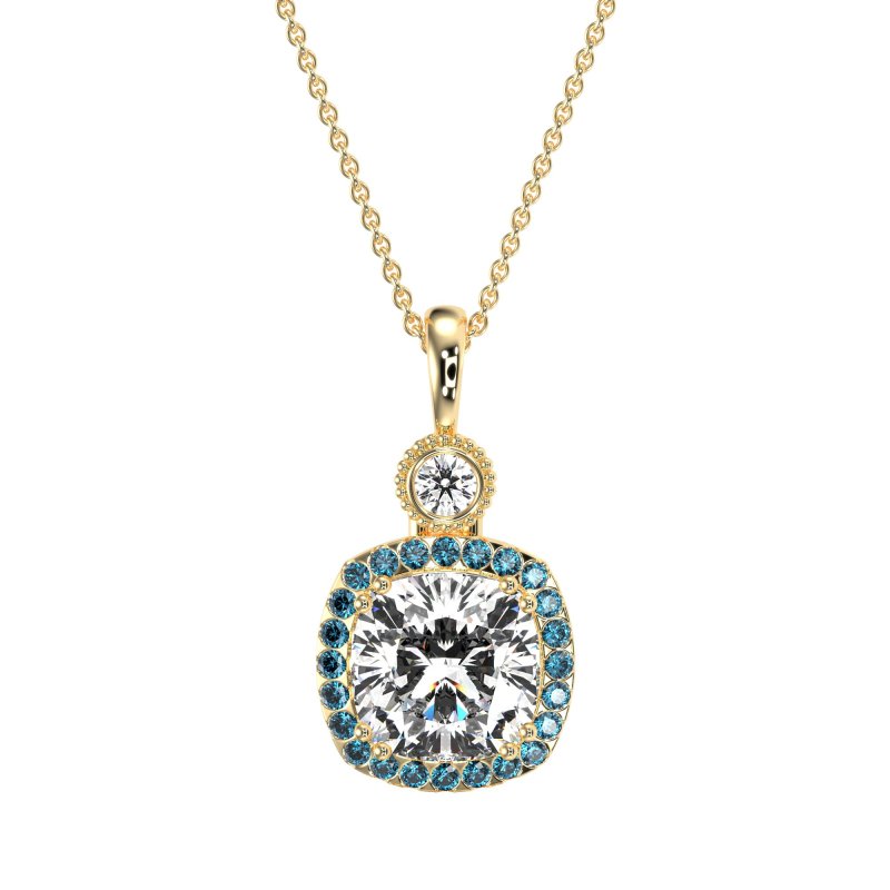 Halo Cushion Third Eye Necklace