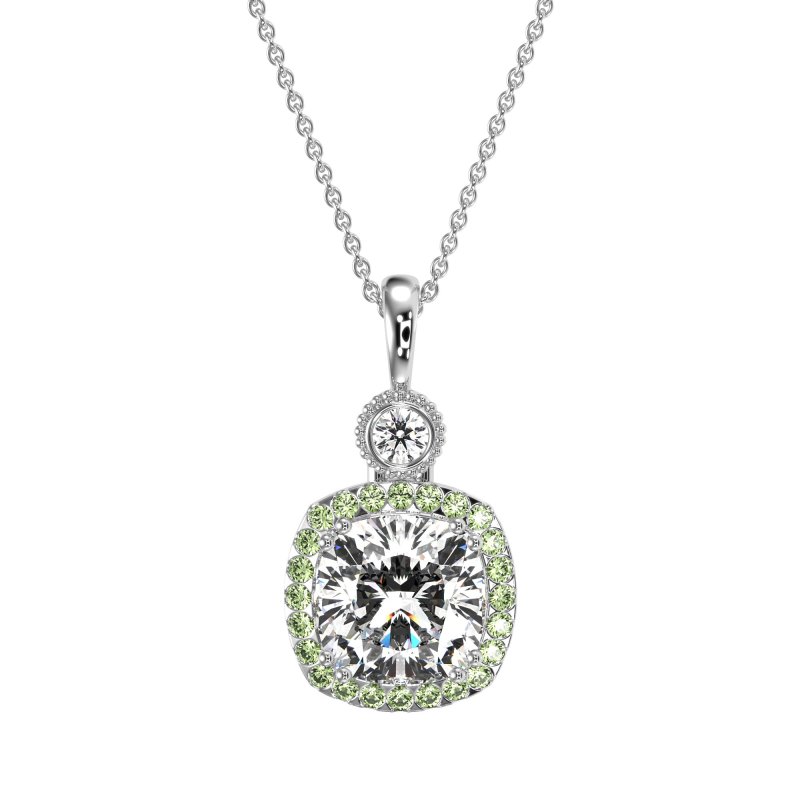 Halo Cushion Third Eye Necklace