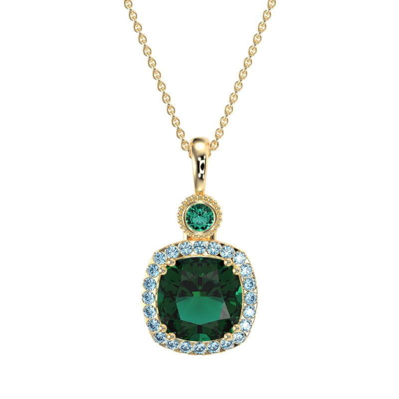 Halo Cushion Third Eye Necklace