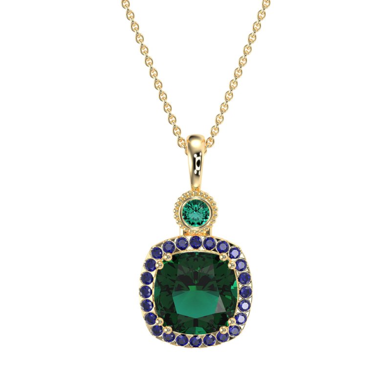 Halo Cushion Third Eye Necklace