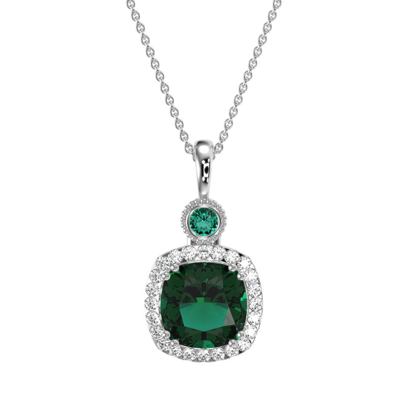 Halo Cushion Third Eye Necklace
