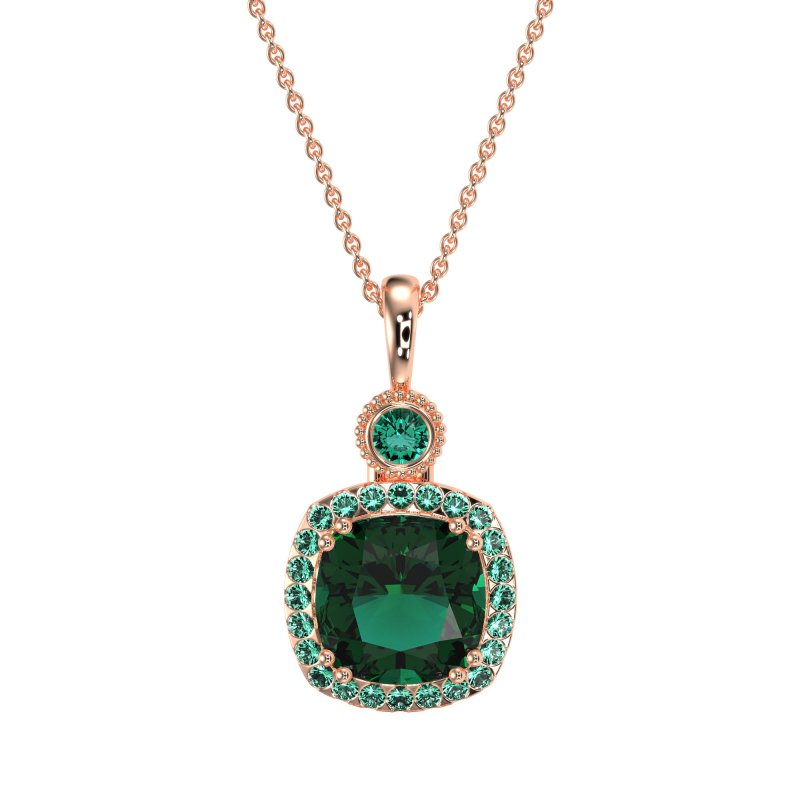 Halo Cushion Third Eye Necklace