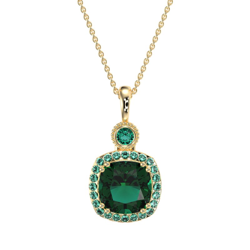 Halo Cushion Third Eye Necklace