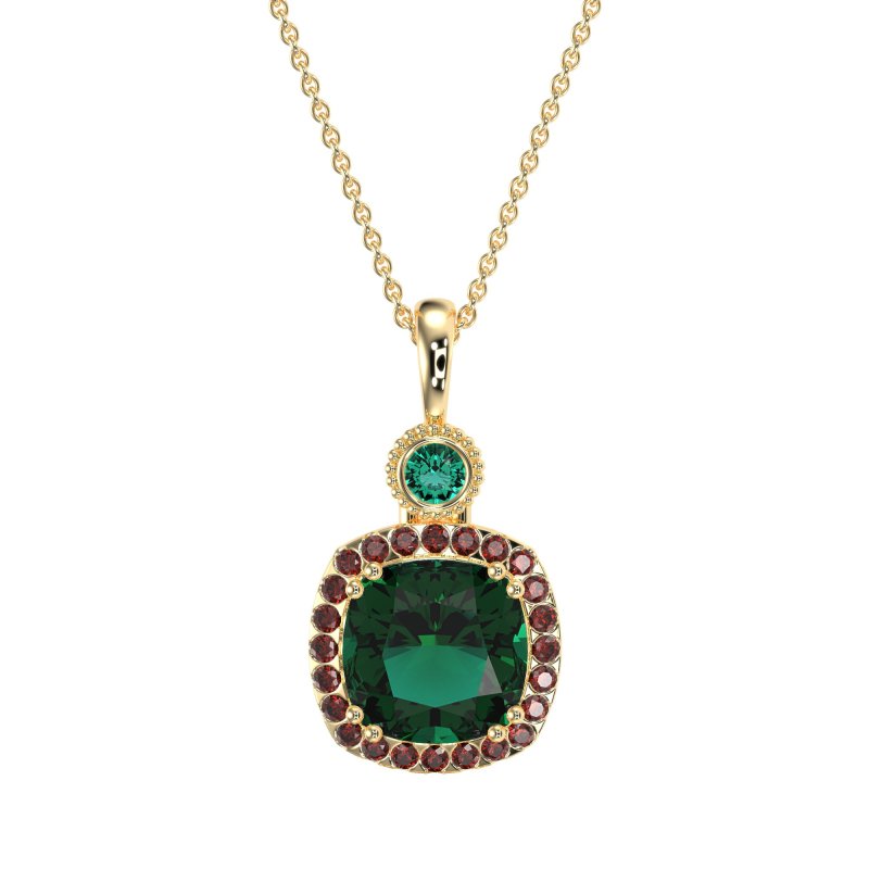 Halo Cushion Third Eye Necklace