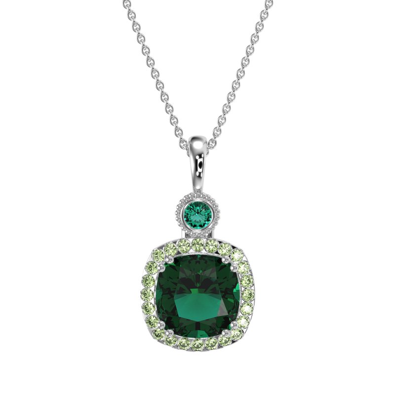 Halo Cushion Third Eye Necklace