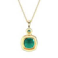 Halo Cushion Third Eye Necklace