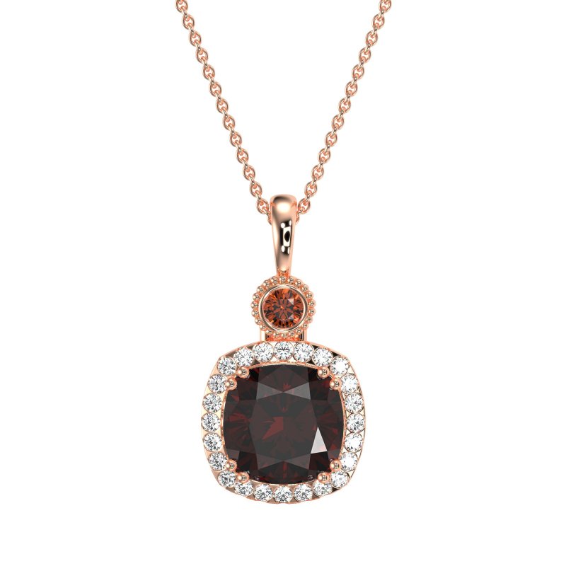 Halo Cushion Third Eye Necklace