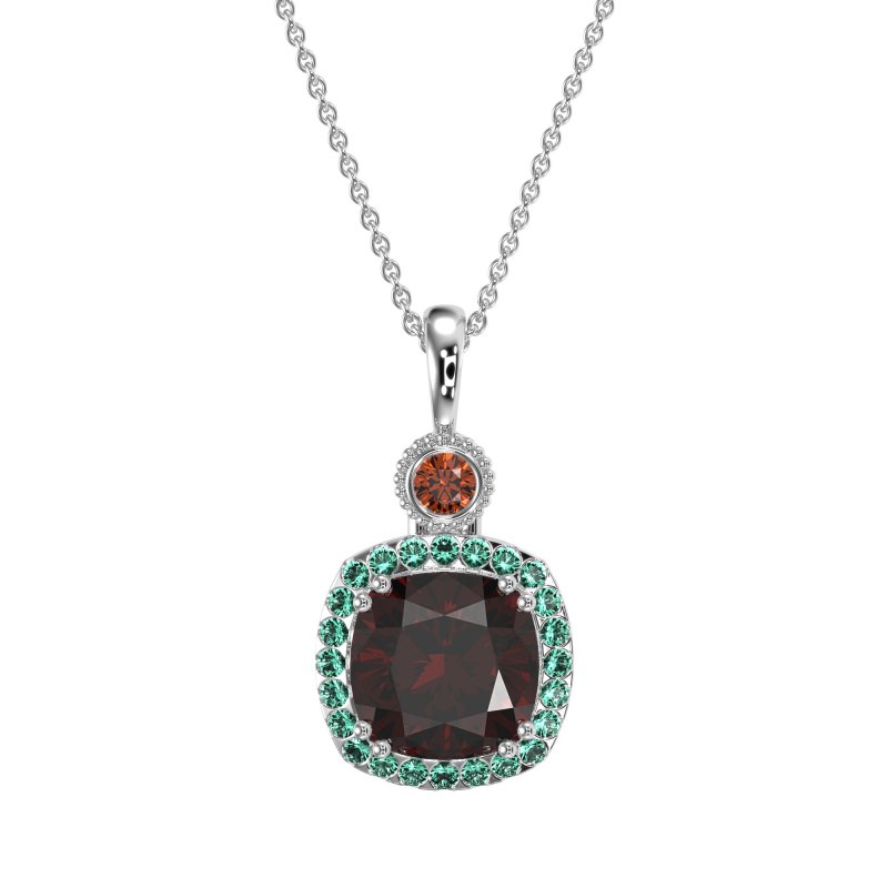 Halo Cushion Third Eye Necklace