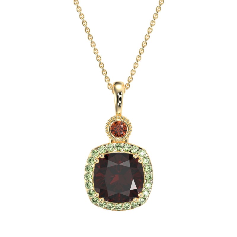 Halo Cushion Third Eye Necklace