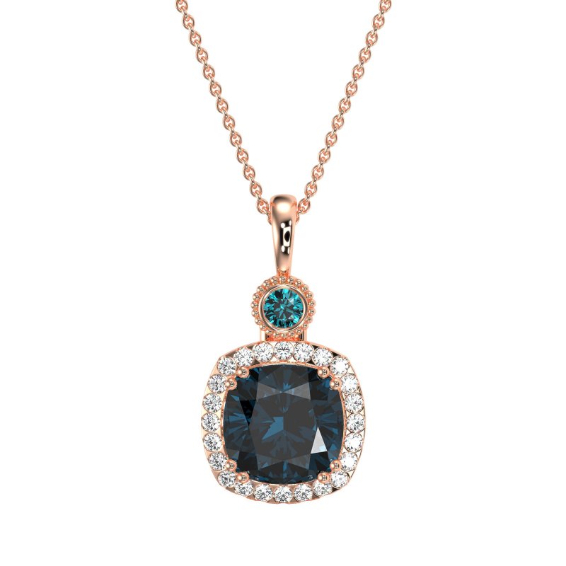 Halo Cushion Third Eye Necklace
