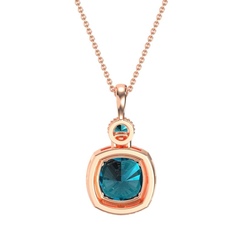Halo Cushion Third Eye Necklace