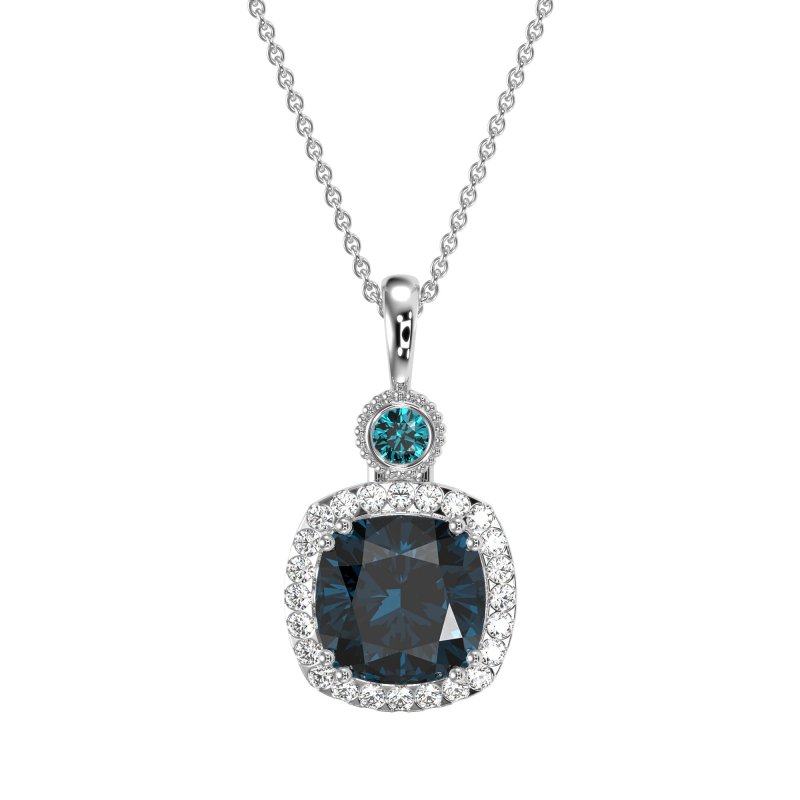 Halo Cushion Third Eye Necklace