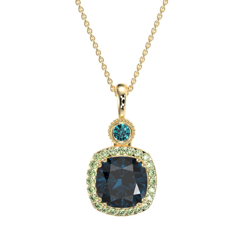 Halo Cushion Third Eye Necklace