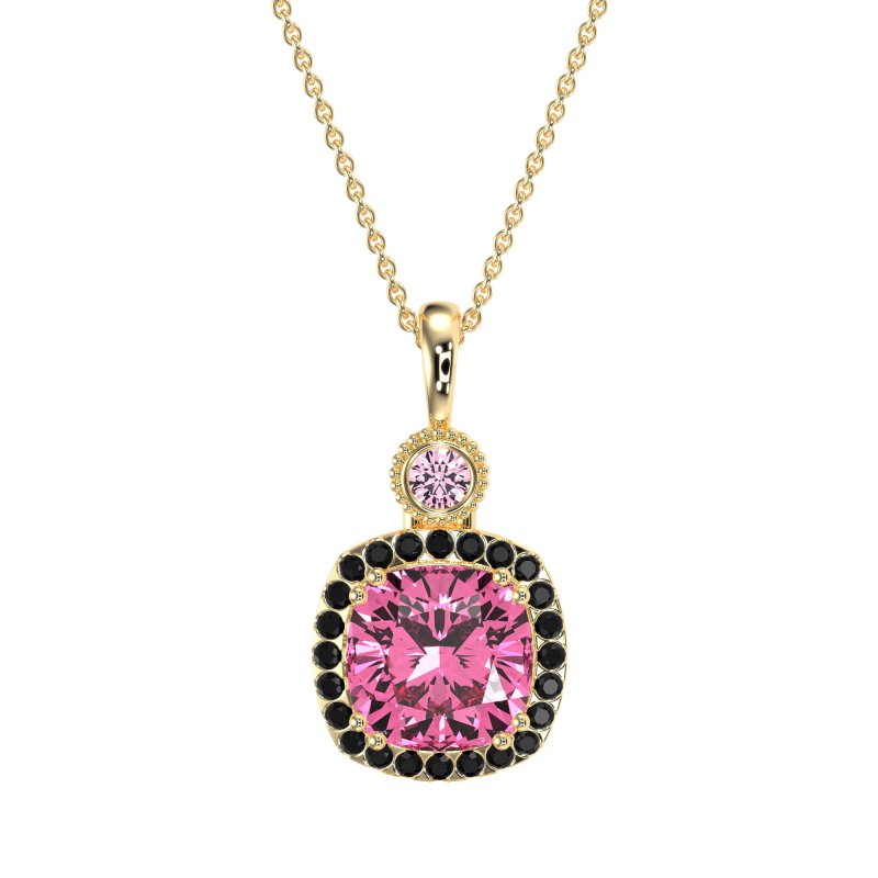 Halo Cushion Third Eye Necklace