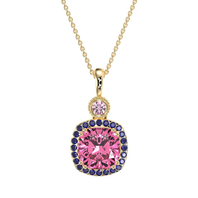 Halo Cushion Third Eye Necklace