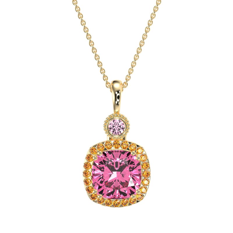 Halo Cushion Third Eye Necklace