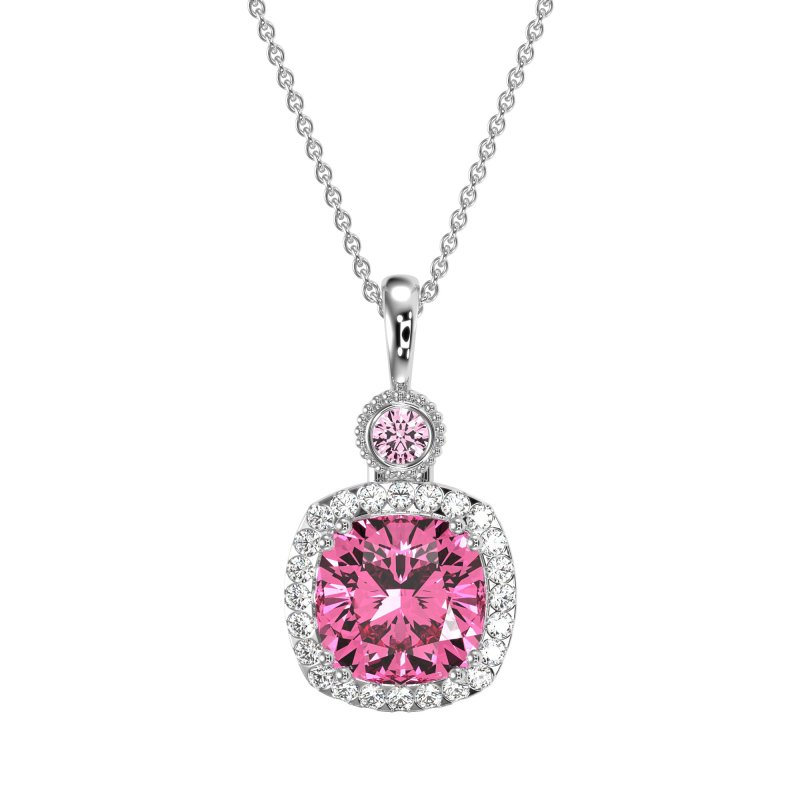 Halo Cushion Third Eye Necklace