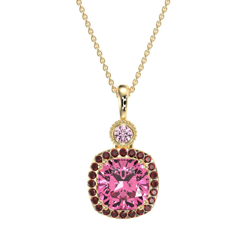Halo Cushion Third Eye Necklace