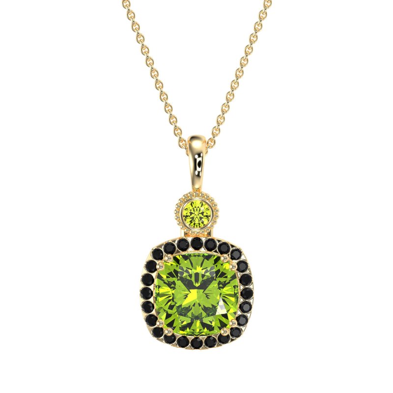 Halo Cushion Third Eye Necklace