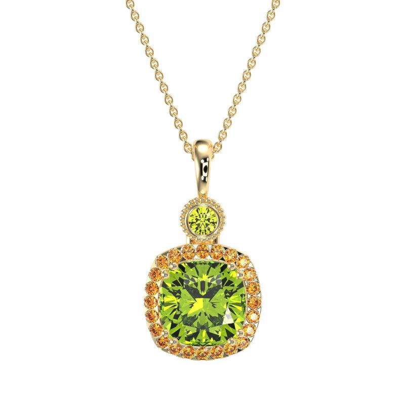 Halo Cushion Third Eye Necklace