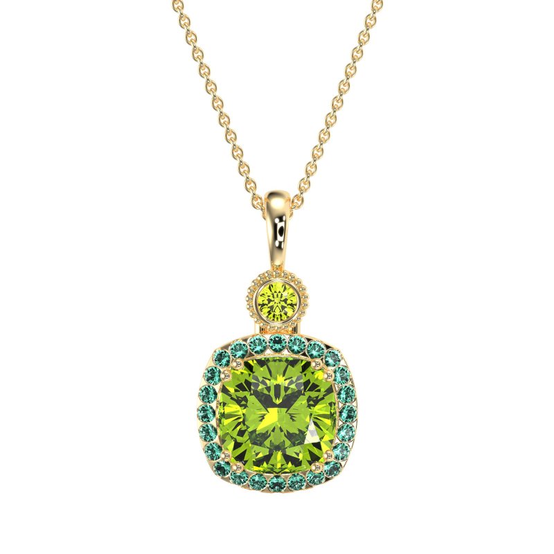 Halo Cushion Third Eye Necklace