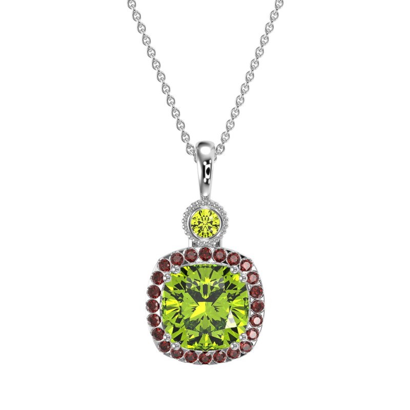 Halo Cushion Third Eye Necklace