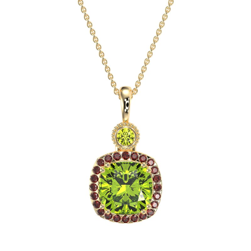 Halo Cushion Third Eye Necklace