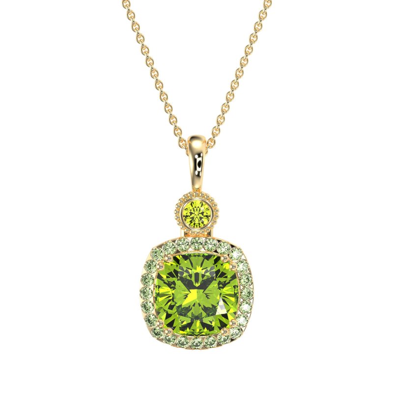 Halo Cushion Third Eye Necklace