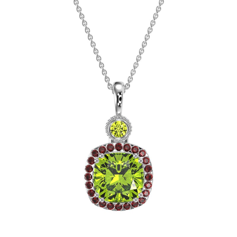 Halo Cushion Third Eye Necklace