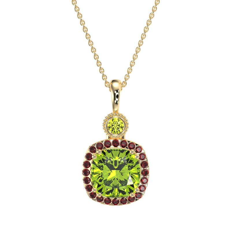 Halo Cushion Third Eye Necklace