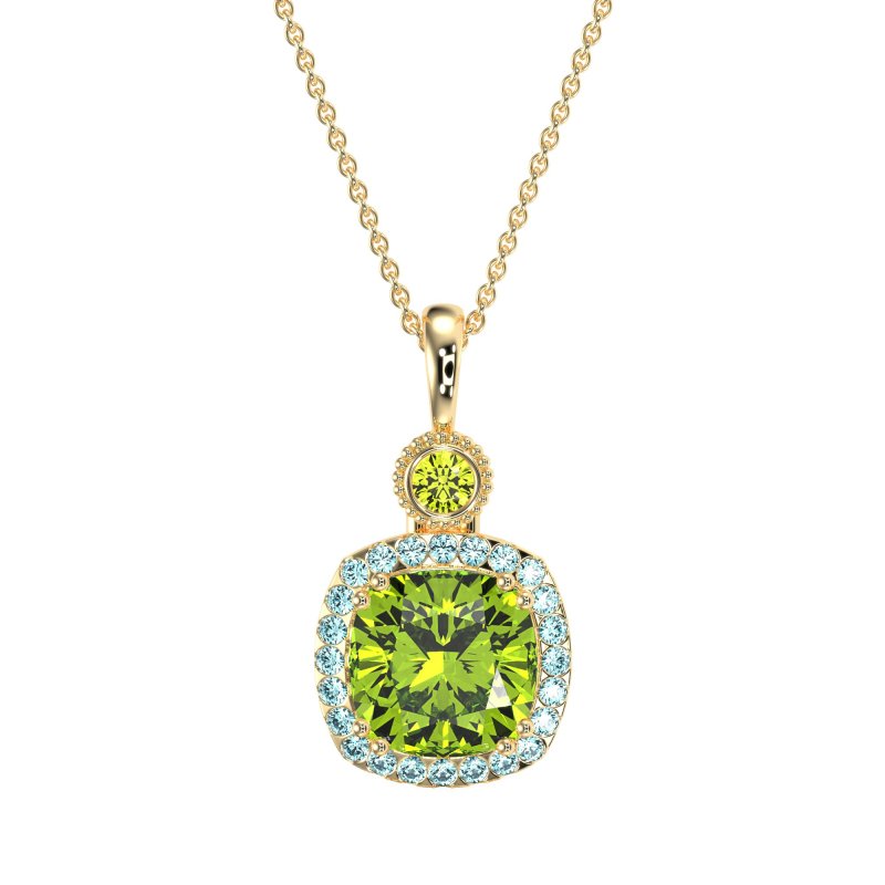 Halo Cushion Third Eye Necklace