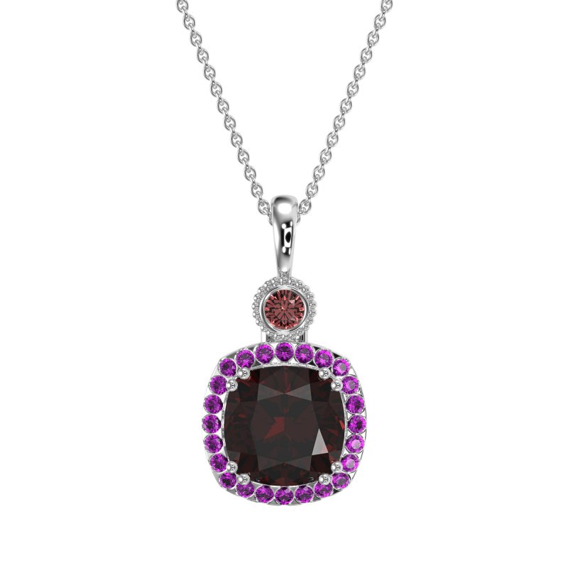 Halo Cushion Third Eye Necklace