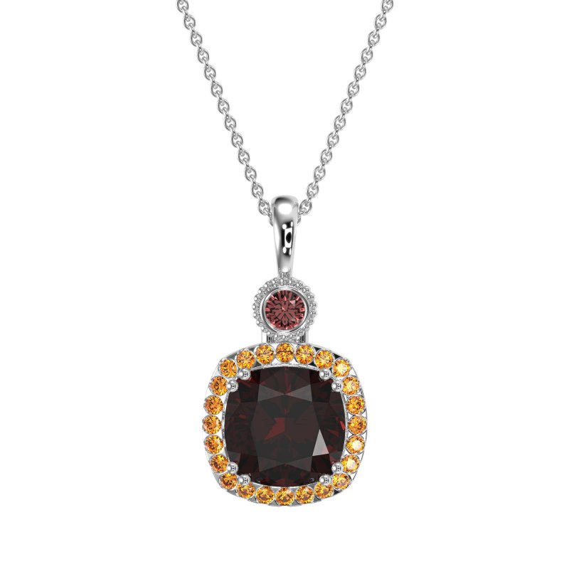 Halo Cushion Third Eye Necklace