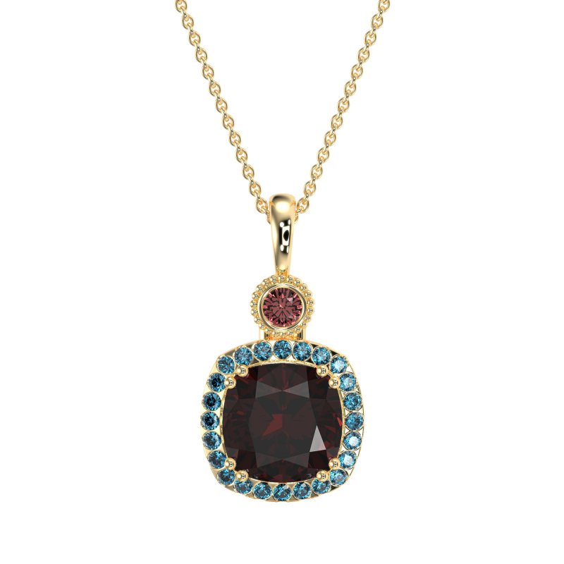 Halo Cushion Third Eye Necklace