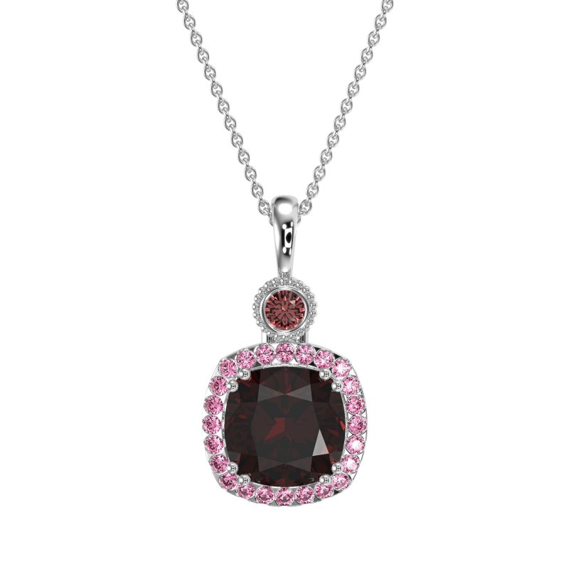 Halo Cushion Third Eye Necklace