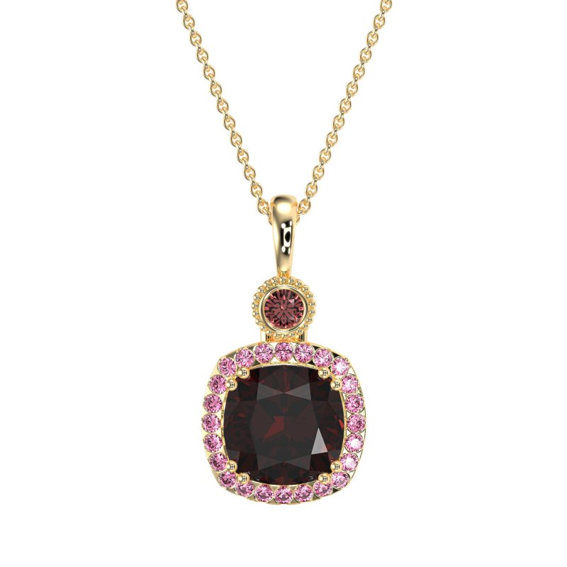 Halo Cushion Third Eye Necklace