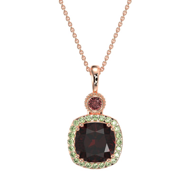 Halo Cushion Third Eye Necklace