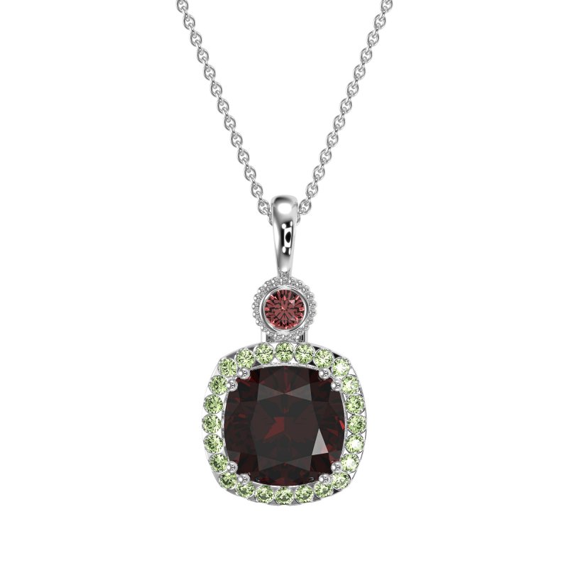 Halo Cushion Third Eye Necklace