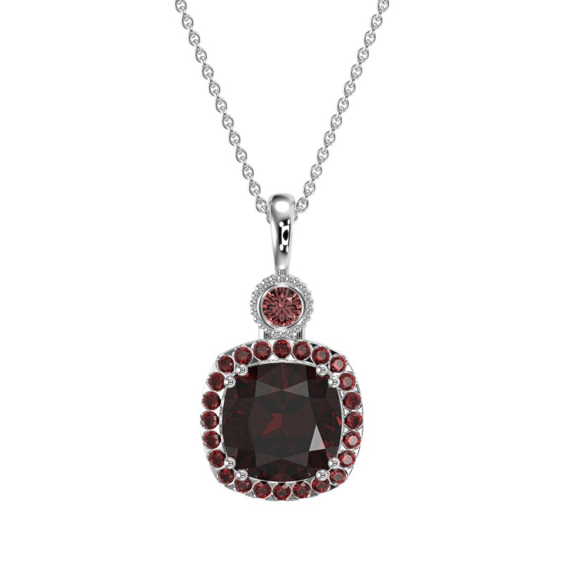 Halo Cushion Third Eye Necklace