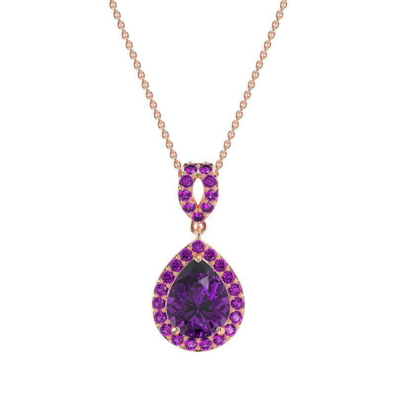 Tear Drop Halo Necklace
