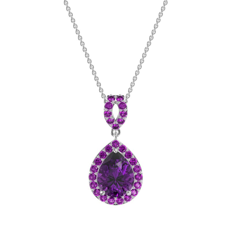 Tear Drop Halo Necklace