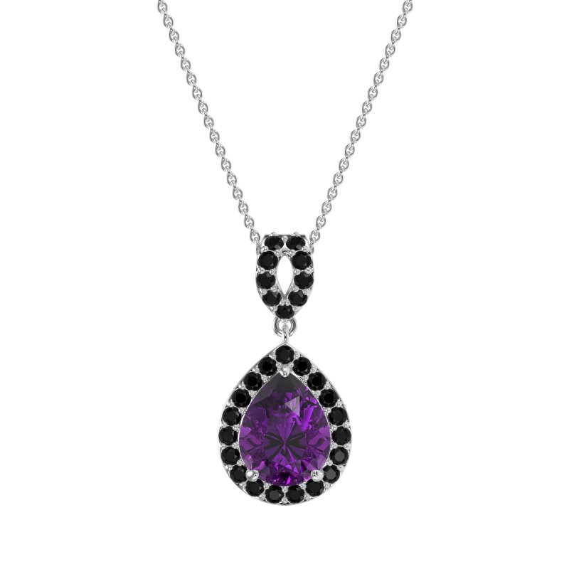 Tear Drop Halo Necklace
