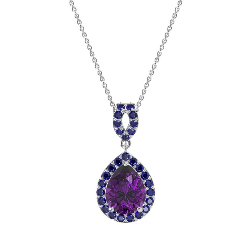 Tear Drop Halo Necklace