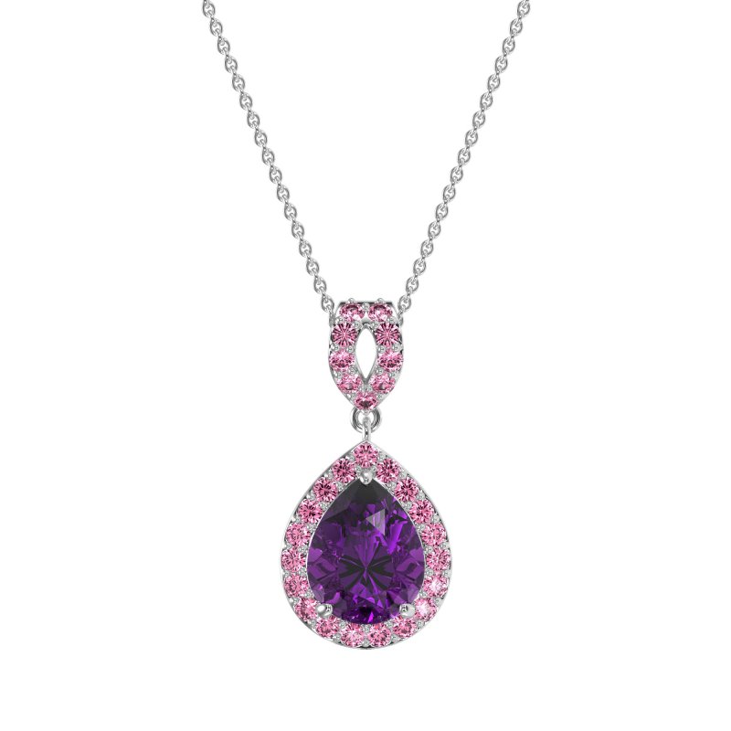 Tear Drop Halo Necklace