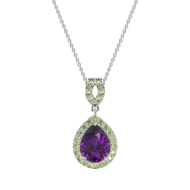 Tear Drop Halo Necklace