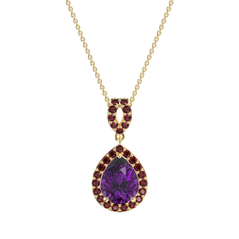 Tear Drop Halo Necklace